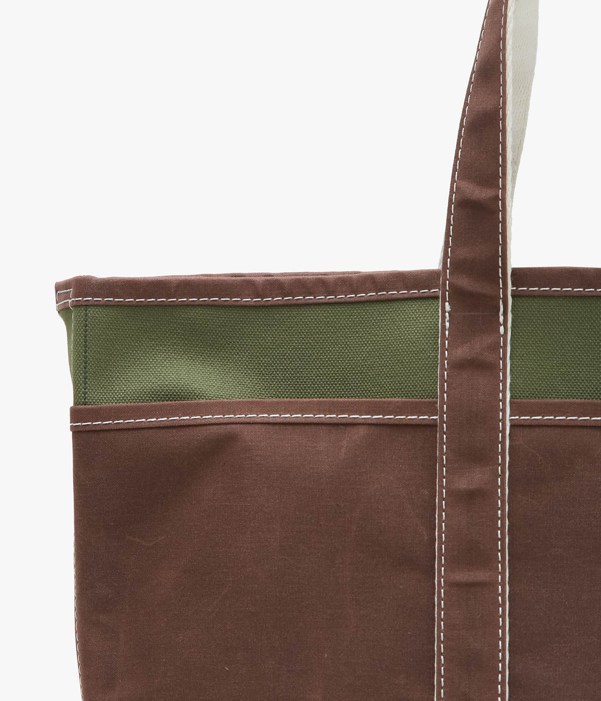 BONCOURA ''POCKET BOAT TOTE'' (ARMY OLIVE DUCK×PARAFFIN BROWN DUCK)