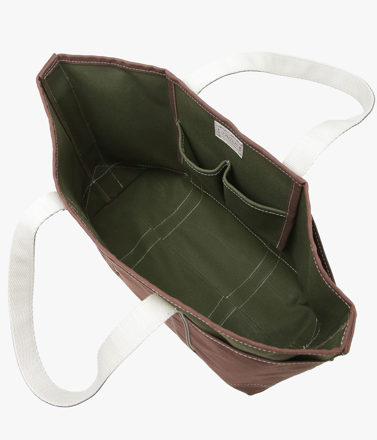 BONCOURA ''POCKET BOAT TOTE'' (ARMY OLIVE DUCK×PARAFFIN BROWN DUCK)