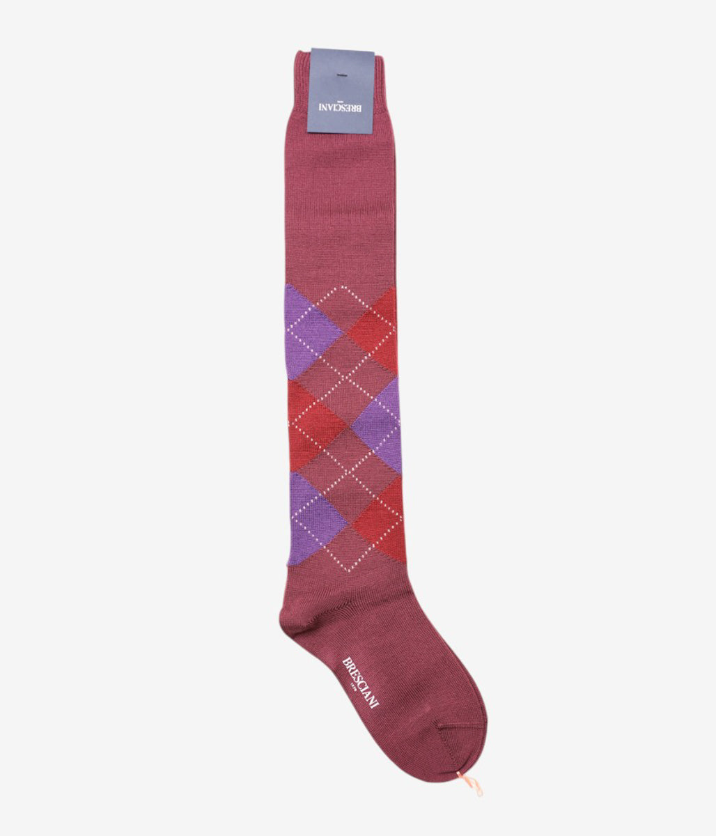 BRESCIANI ''ARGYLE'' (BROWN x PURPLE x RED)