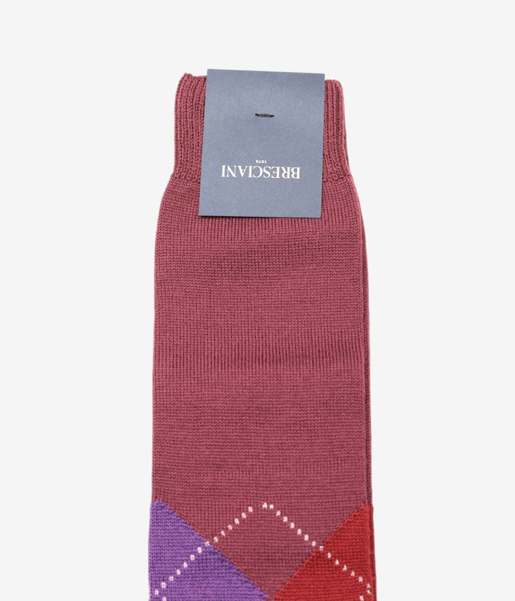 BRESCIANI ''ARGYLE'' (BROWN x PURPLE x RED)