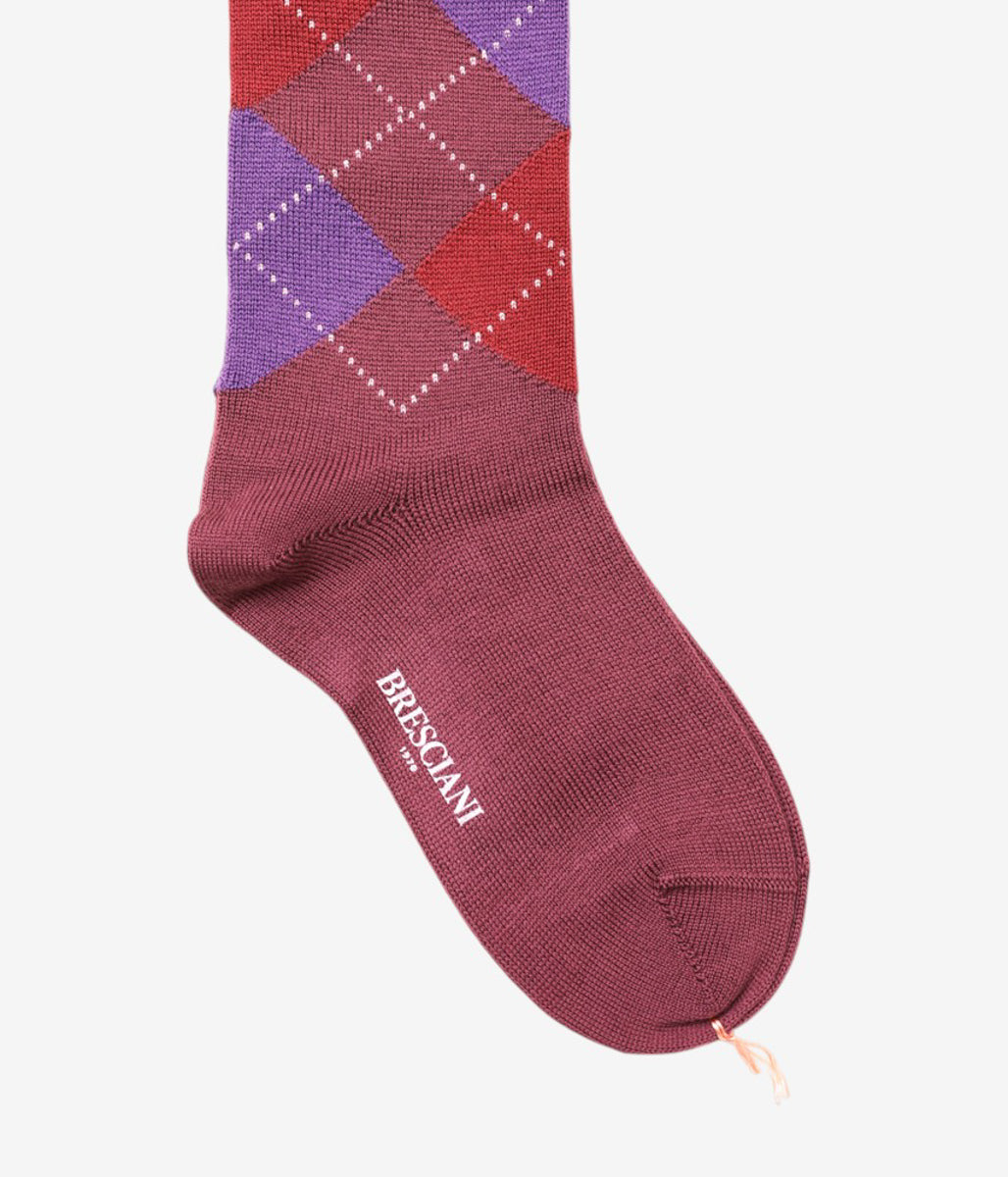 BRESCIANI ''ARGYLE'' (BROWN x PURPLE x RED)