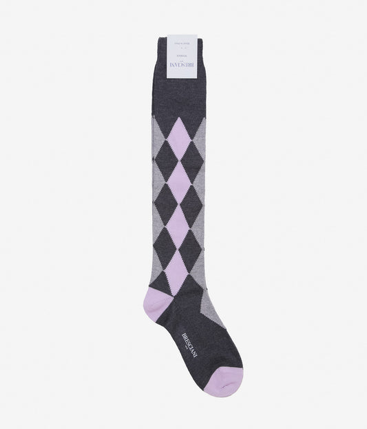BRESCIANI ''ARGYLE LONG'' (PURPLE X GREY X BLACK)