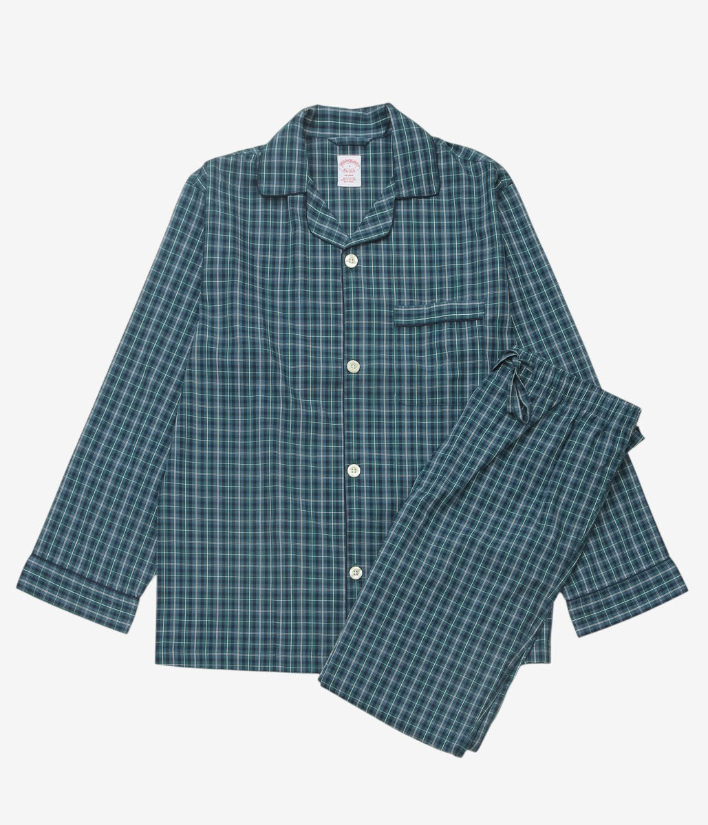 BROOKS BROTHERS ''BLOADCLOTH PAJAMA SET UP'' (GREEN)
