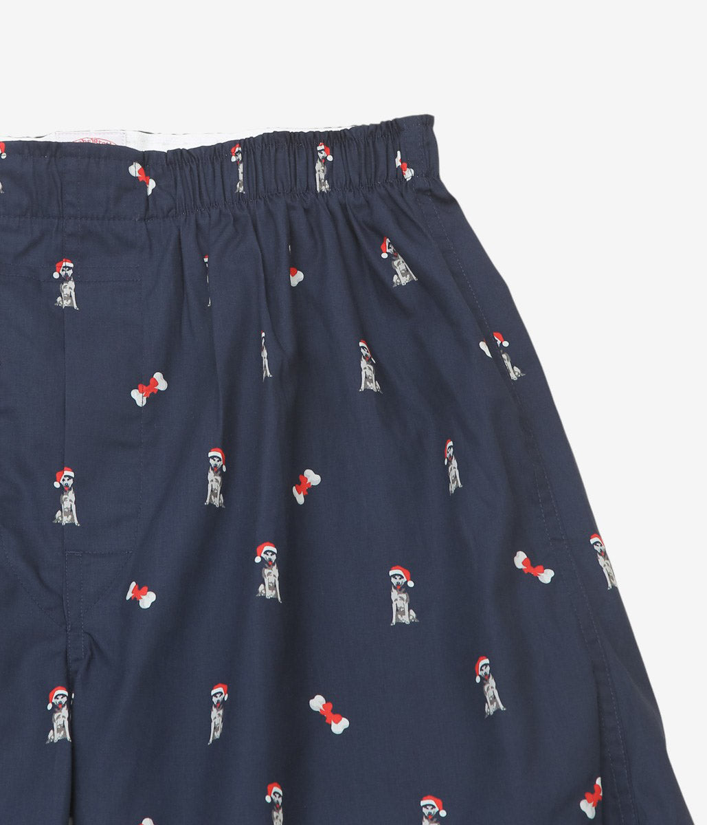 BROOKS BROTHERS ''BOXER SHORTS BLOADCLOTH'' (NAVY/DOG)