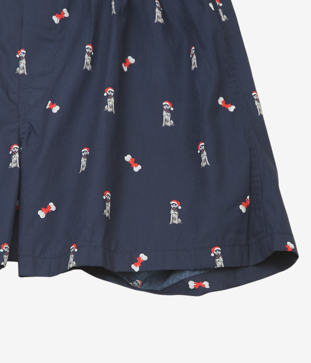 BROOKS BROTHERS ''BOXER SHORTS BLOADCLOTH'' (NAVY/DOG)
