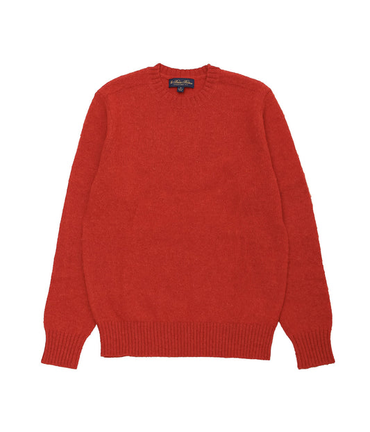BROOKS BROTHERS ''BRUSHED WOOL CREW NECK SWEATER'' (BRANDY)