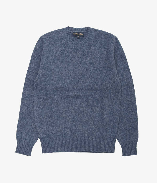 BROOKS BROTHERS ''BRUSHED WOOL CREW NECK SWEATER'' (DENIM)