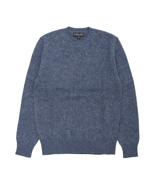 BROOKS BROTHERS ''BRUSHED WOOL CREW NECK SWEATER'' (DENIM)