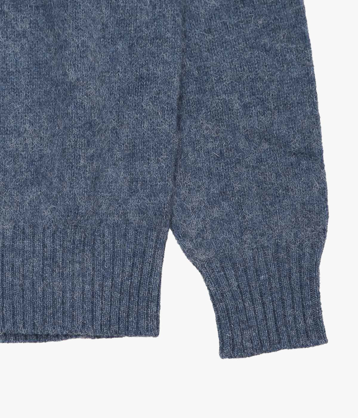 BROOKS BROTHERS ''BRUSHED WOOL CREW NECK SWEATER'' (DENIM)