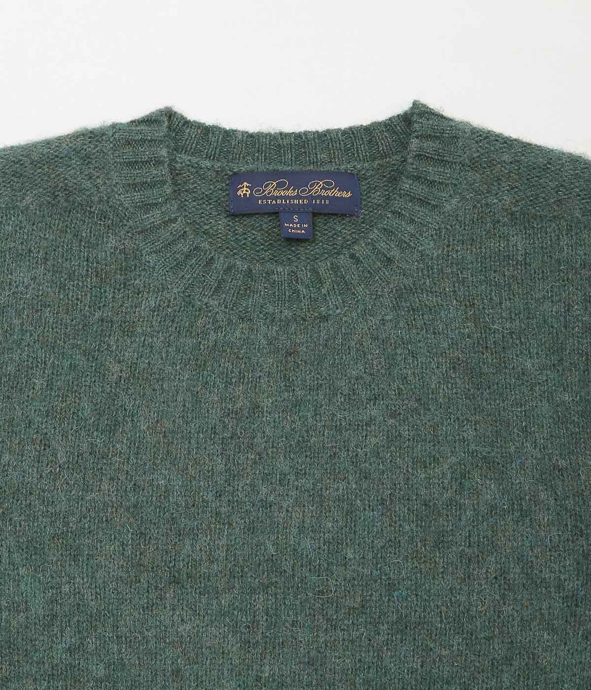 BROOKS BROTHERS ''BRUSHED WOOL CREW NECK SWEATER'' (HOLLY)