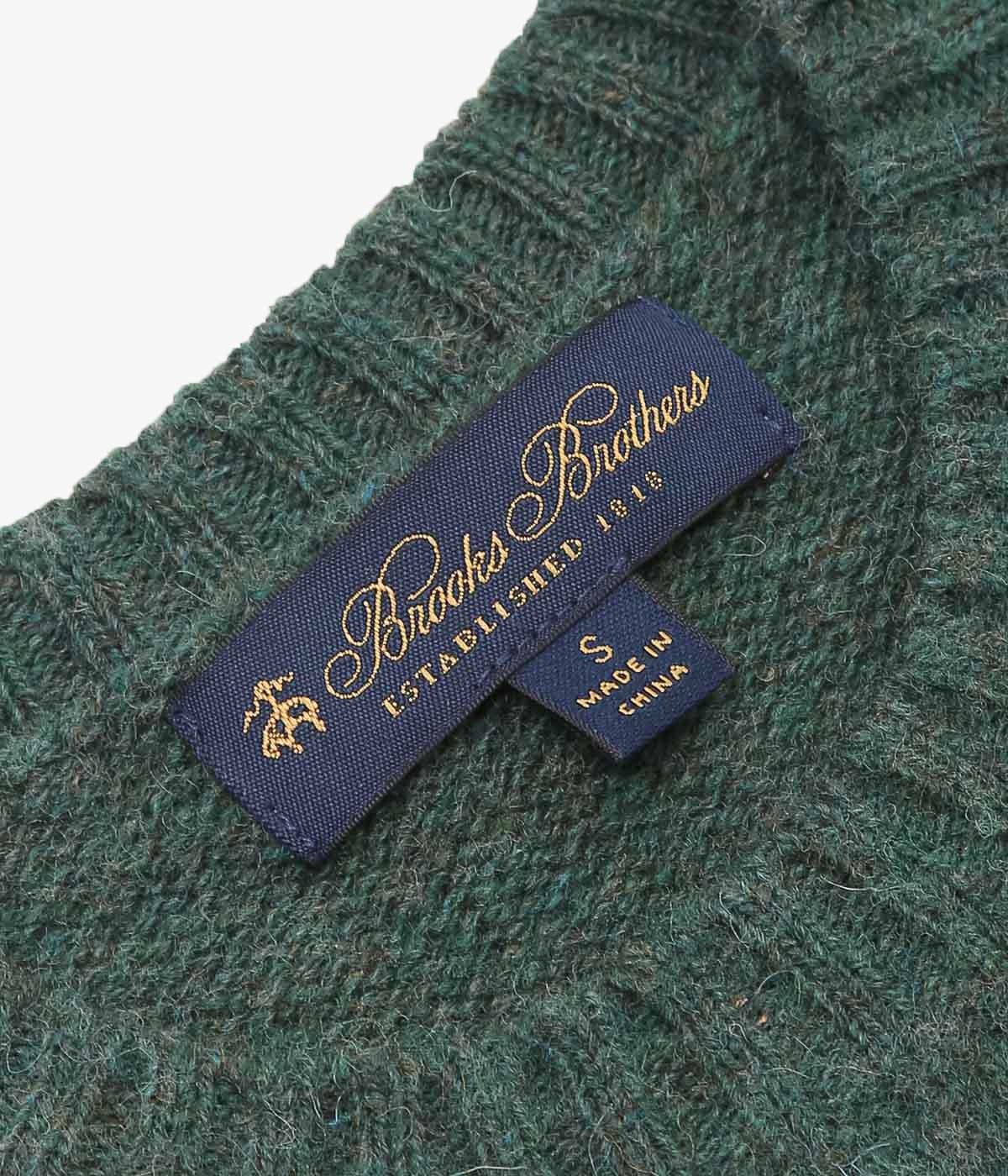 BROOKS BROTHERS ''BRUSHED WOOL CREW NECK SWEATER'' (HOLLY)