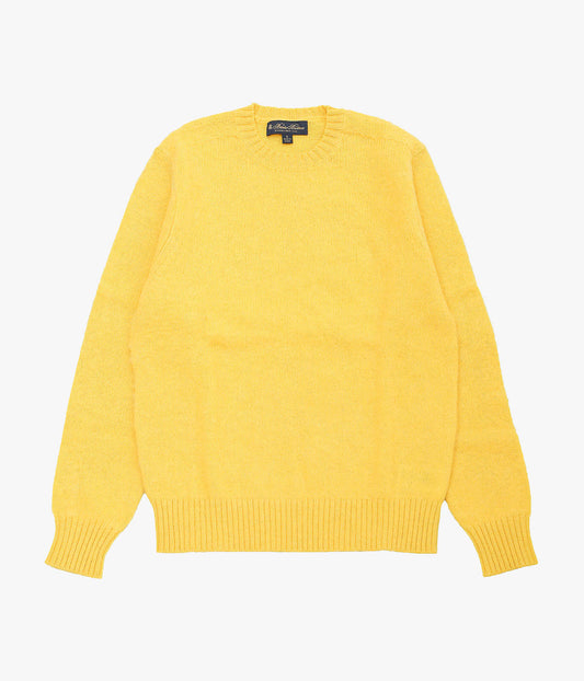 BROOKS BROTHERS ''BRUSHED WOOL CREW NECK SWEATER'' (YELLOW)