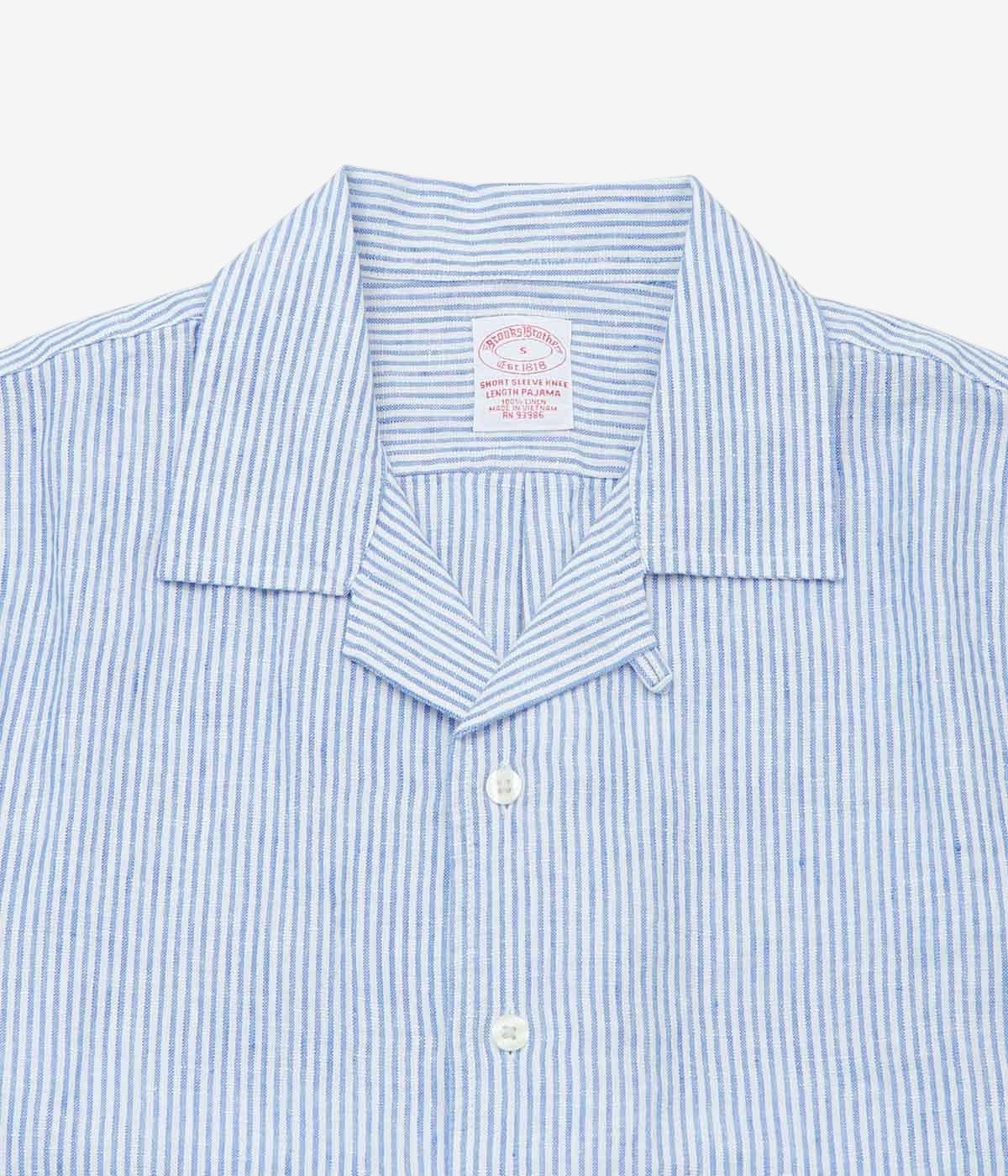 BROOKS BROTHERS ''LINEN SHORT PAJAMA '' (BLUE STRIPE)