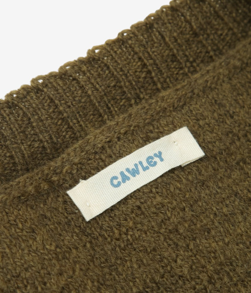 CAWLEY ''BRITISH MERINO WOOL MENS V-NECK JUMPER'' (OLIVE)