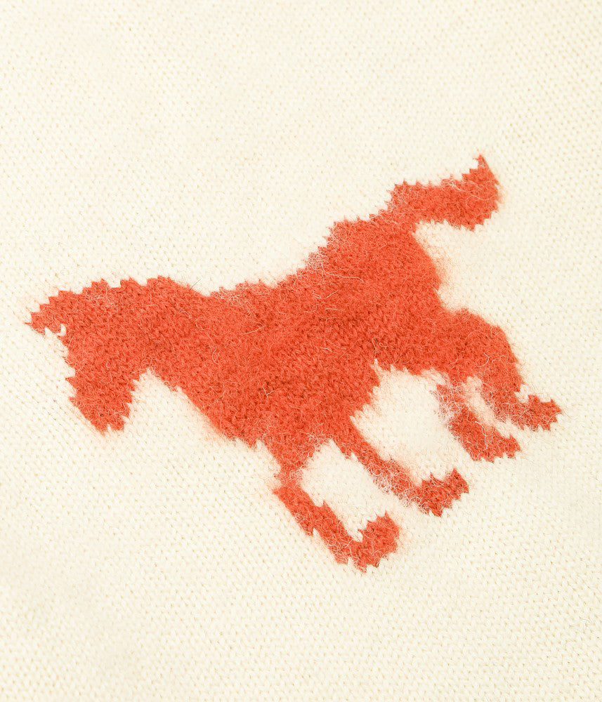 CAWLEY ''BRUSHED BRITISH WOOL MENS HORSE JUMPER'' (NATURAL/AUTUMN)