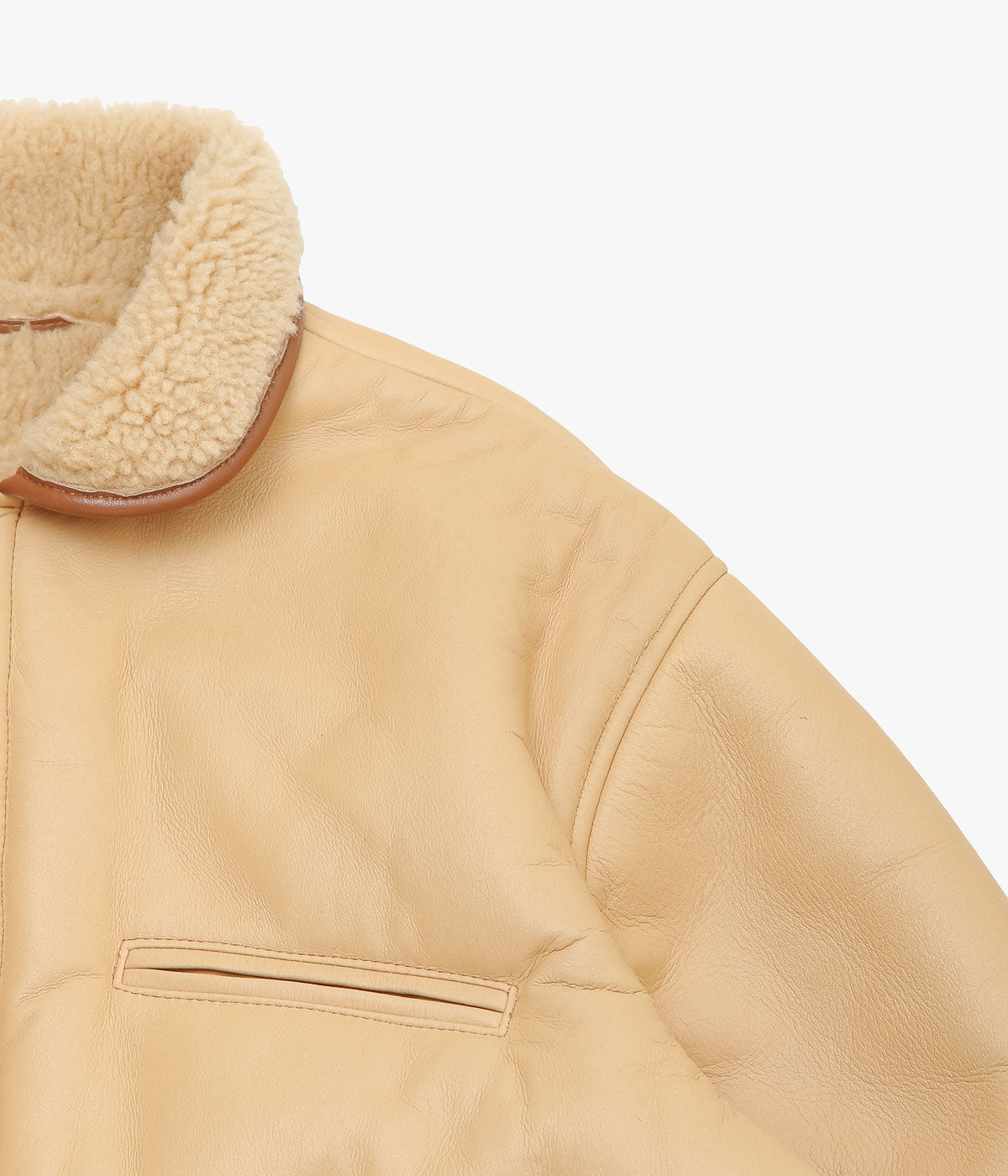 CAWLEY ''LEATHER BACK CURLY HAIR SHEEPSKIN FLYING JACKET'' (TAN)