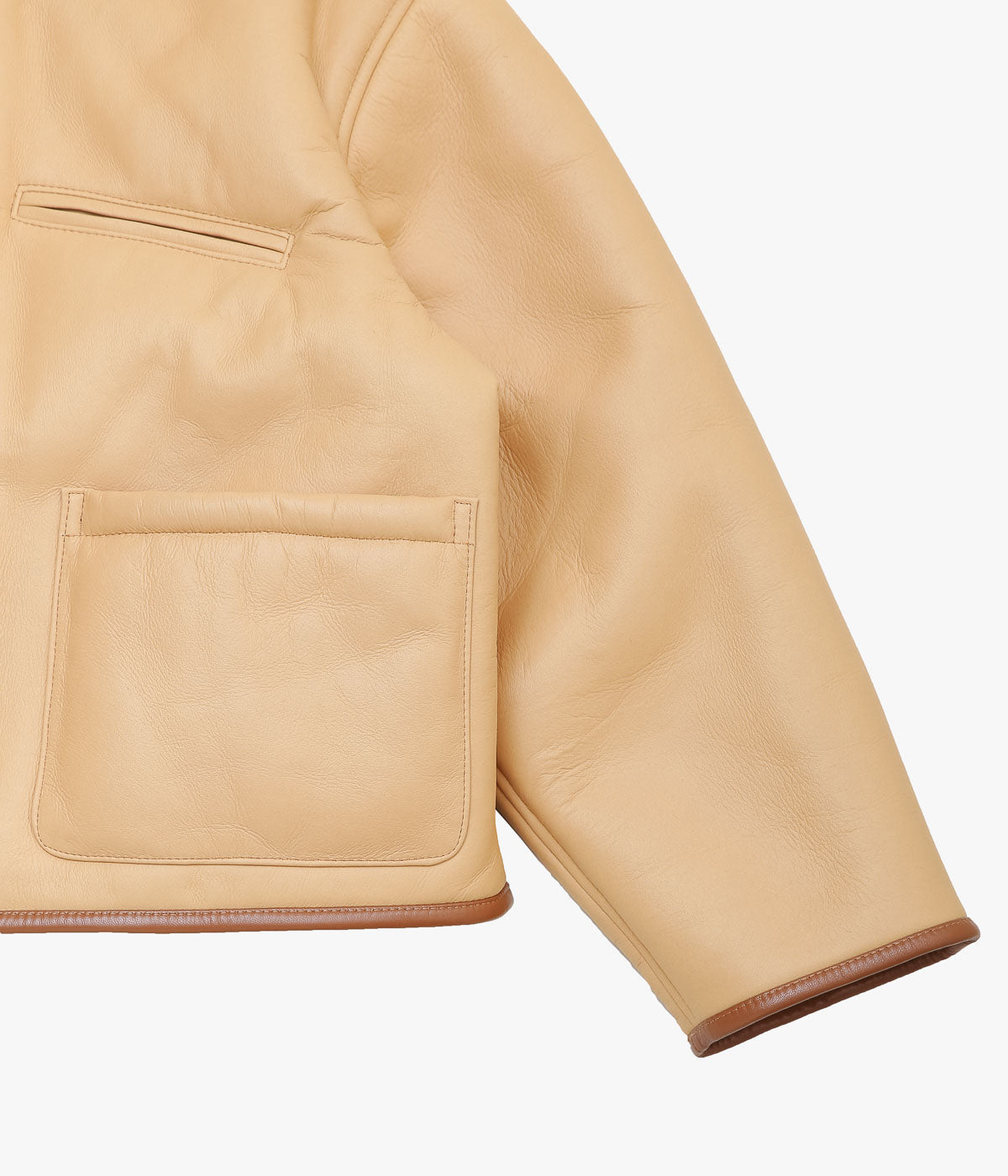 CAWLEY ''LEATHER BACK CURLY HAIR SHEEPSKIN FLYING JACKET'' (TAN)