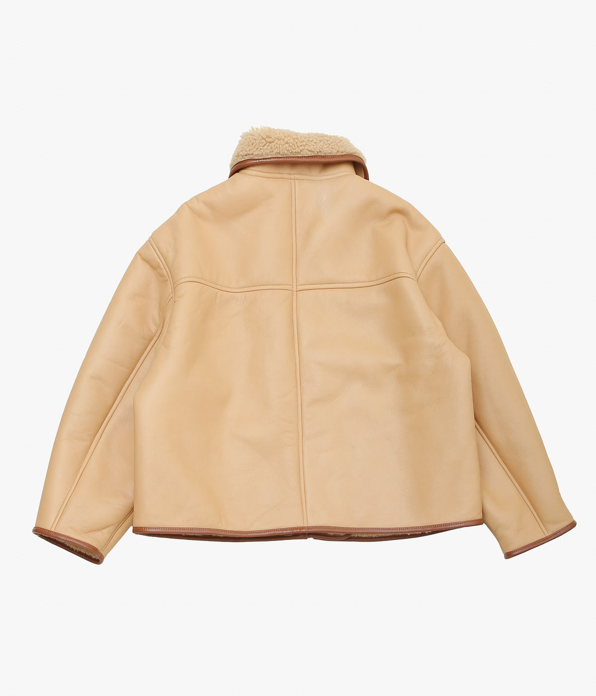 CAWLEY ''LEATHER BACK CURLY HAIR SHEEPSKIN FLYING JACKET'' (TAN)