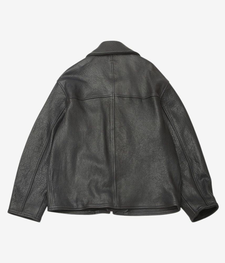 CAWLEY ''STRETCH WRINKLE LEATHER MENS FLYING JACKET'' (LIQUORICE)