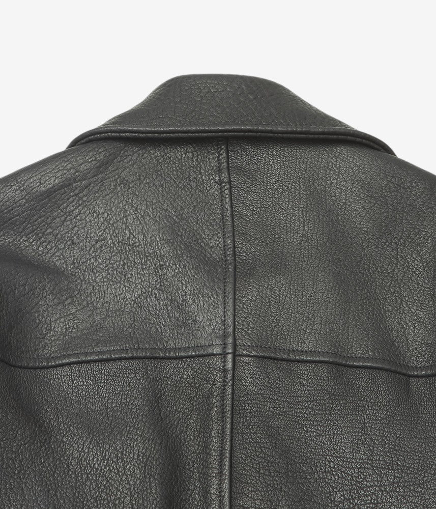 CAWLEY ''STRETCH WRINKLE LEATHER MENS FLYING JACKET'' (LIQUORICE)