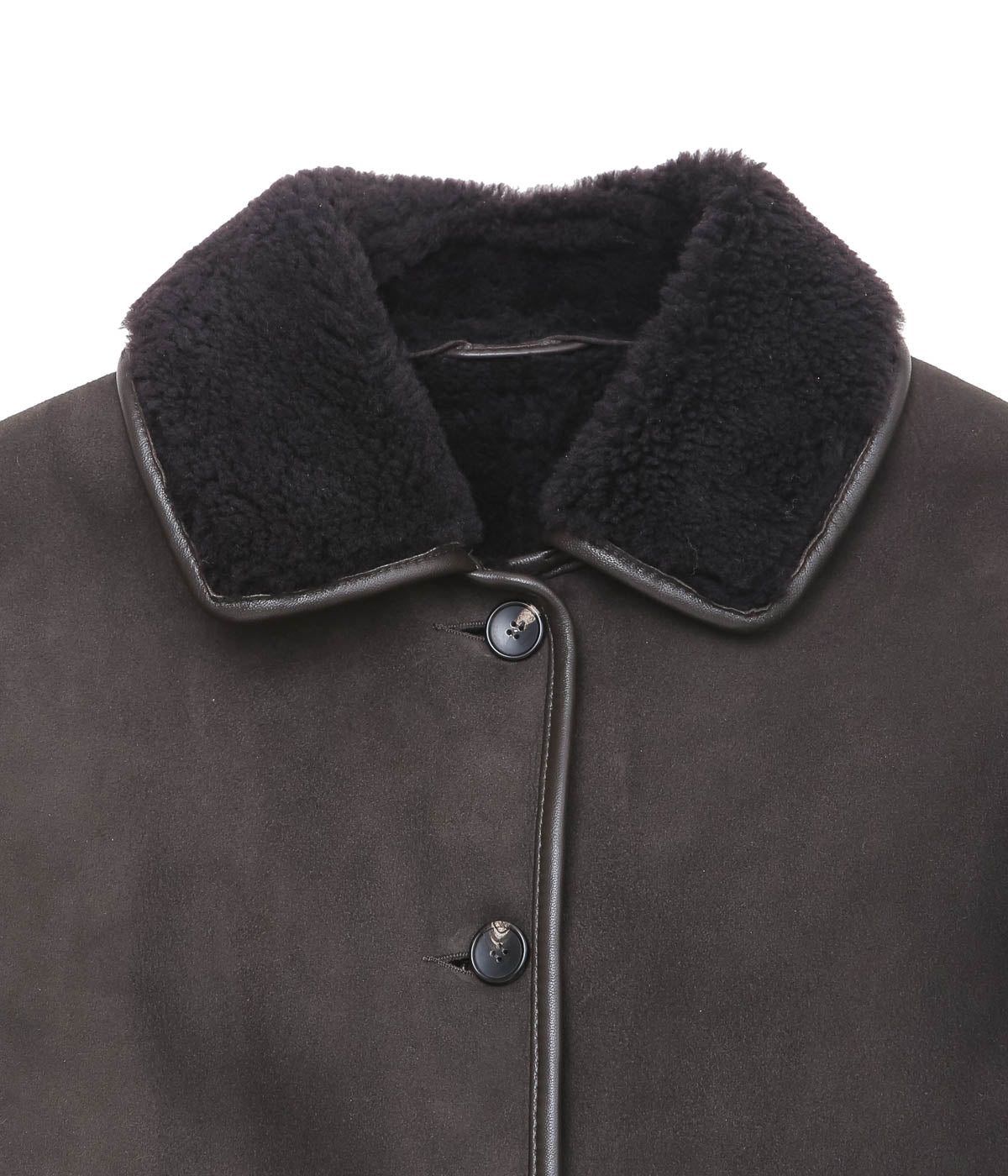 CAWLEY ''SUEDE BACK CURLY HAIR AVIS JACKET '' (CHOCOLATE)