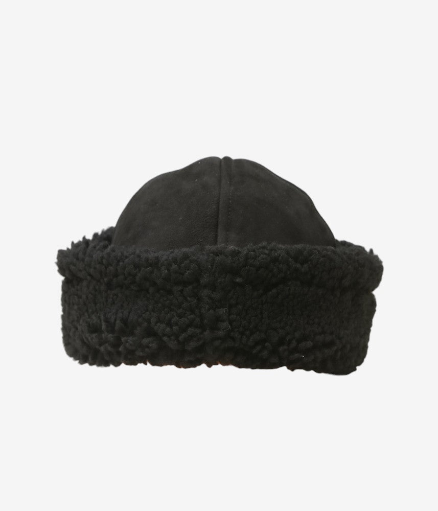 CAWLEY ''SUEDE BACK CURLY HAIR CAP'' (BLACK)