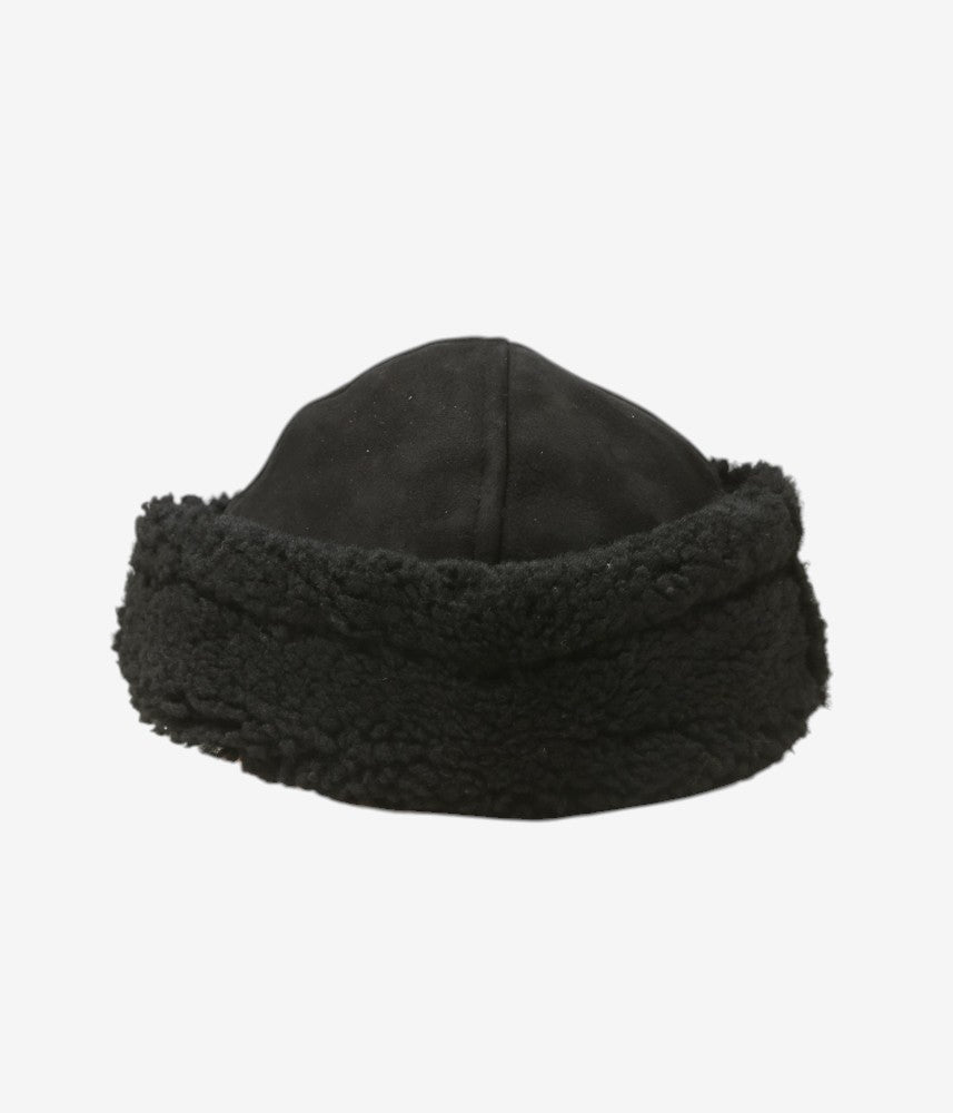 CAWLEY ''SUEDE BACK CURLY HAIR CAP'' (BLACK)