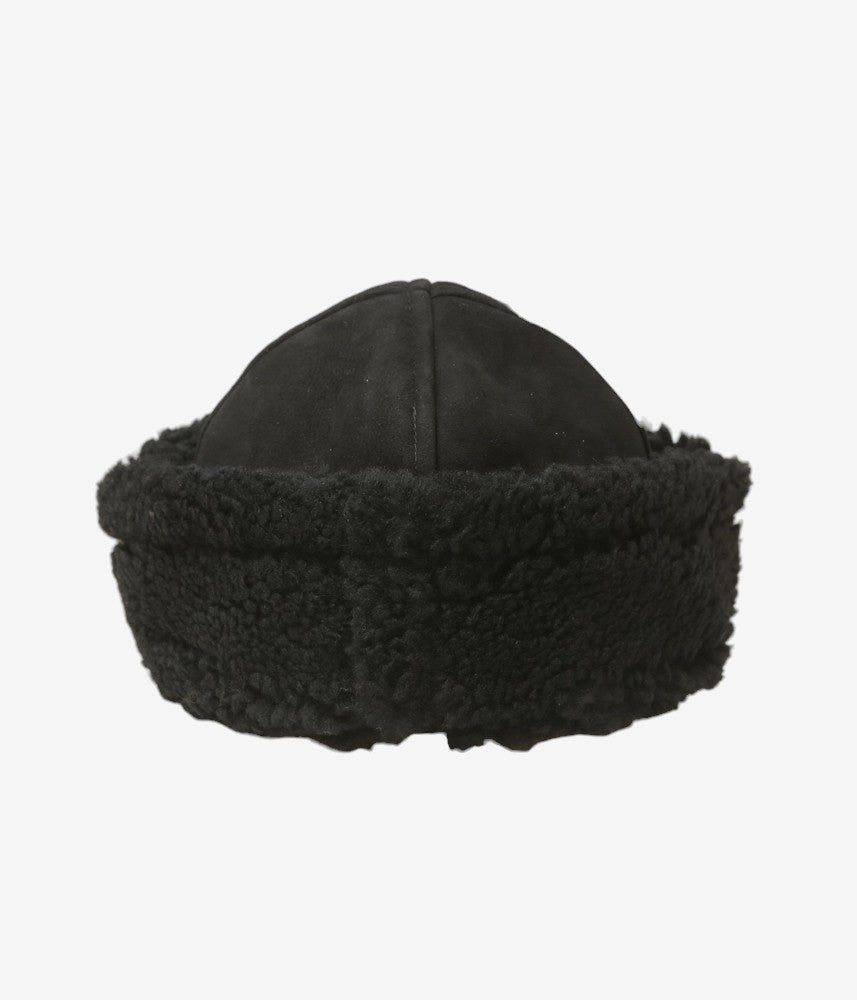 CAWLEY ''SUEDE BACK CURLY HAIR CAP'' (BLACK)