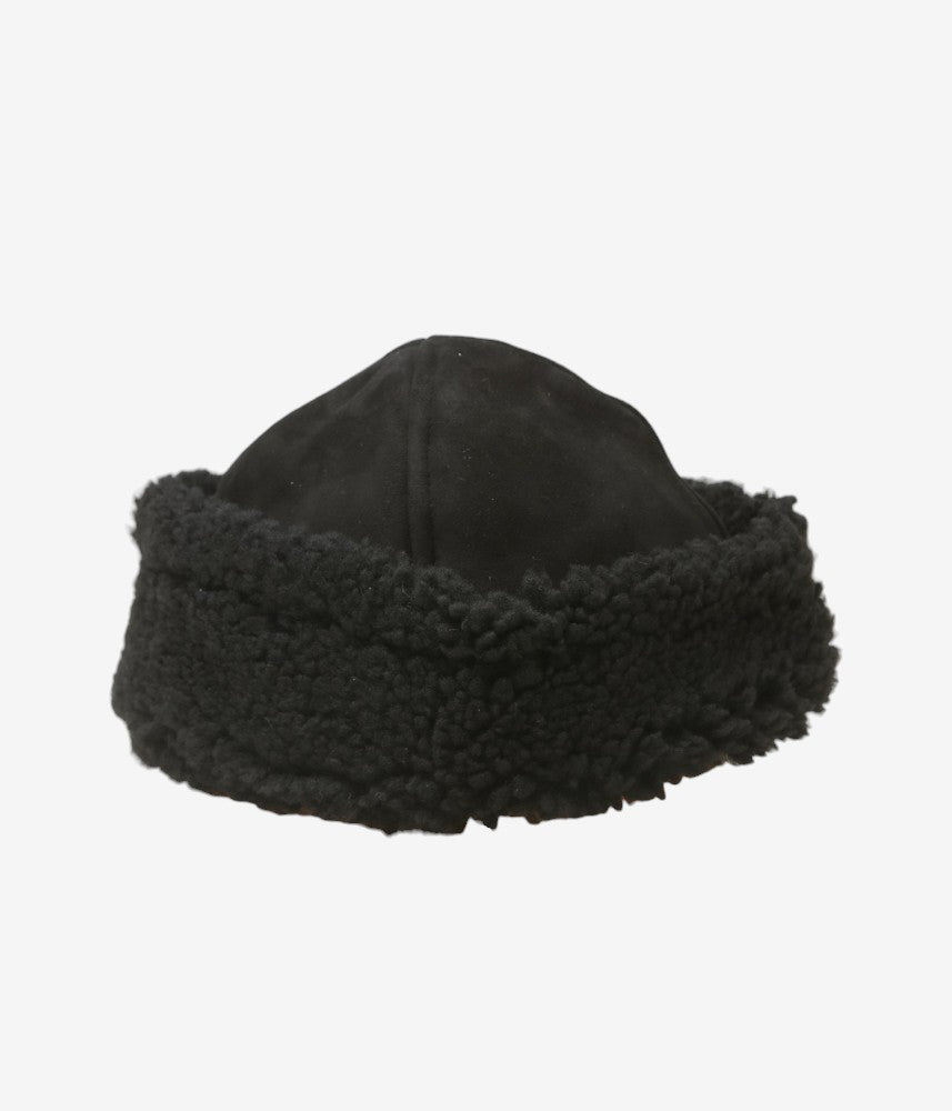 CAWLEY ''SUEDE BACK CURLY HAIR CAP'' (BLACK)