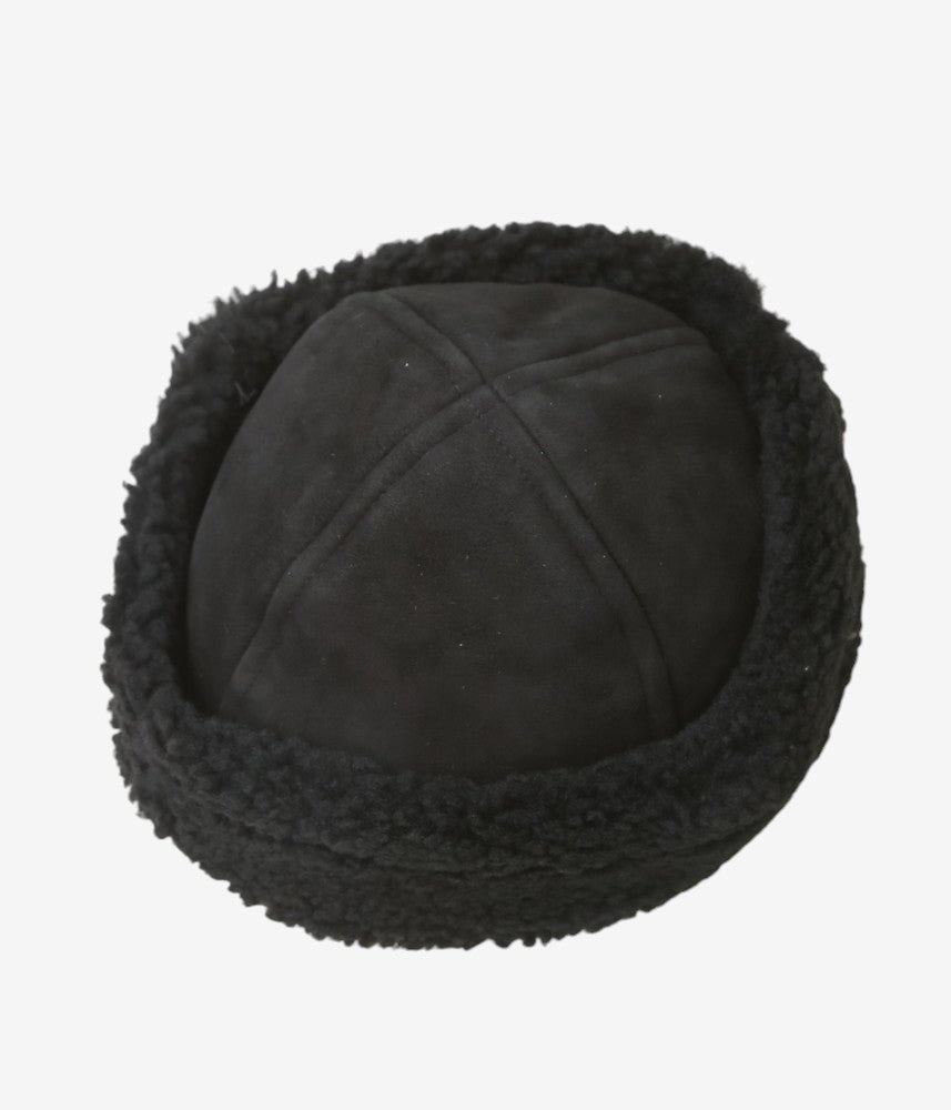 CAWLEY ''SUEDE BACK CURLY HAIR CAP'' (BLACK)