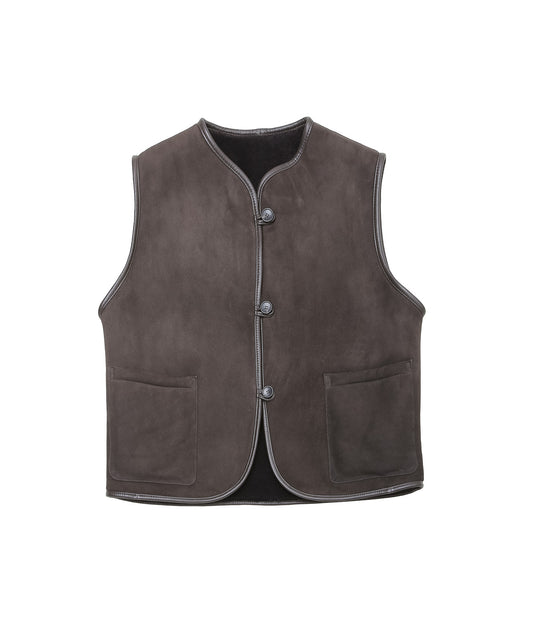 CAWLEY ''SUEDE BACK CURLY HAIR ELLA VEST'' (CHOCOLATE)