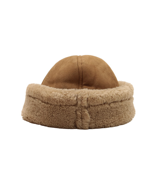 CAWLEY ''SUEDE BACK CURLY SHEEPSKIN CAP'' (TAN)