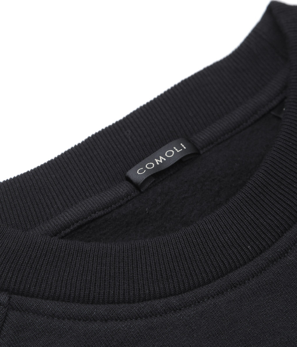 COMOLI ''コットン裏毛 クルーネック'' (BLACK)