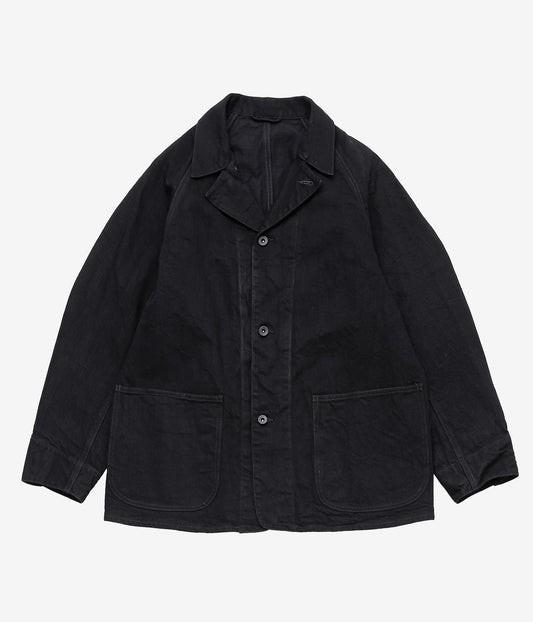 COMOLI "Black Denim Work Jacket" (BLACK)