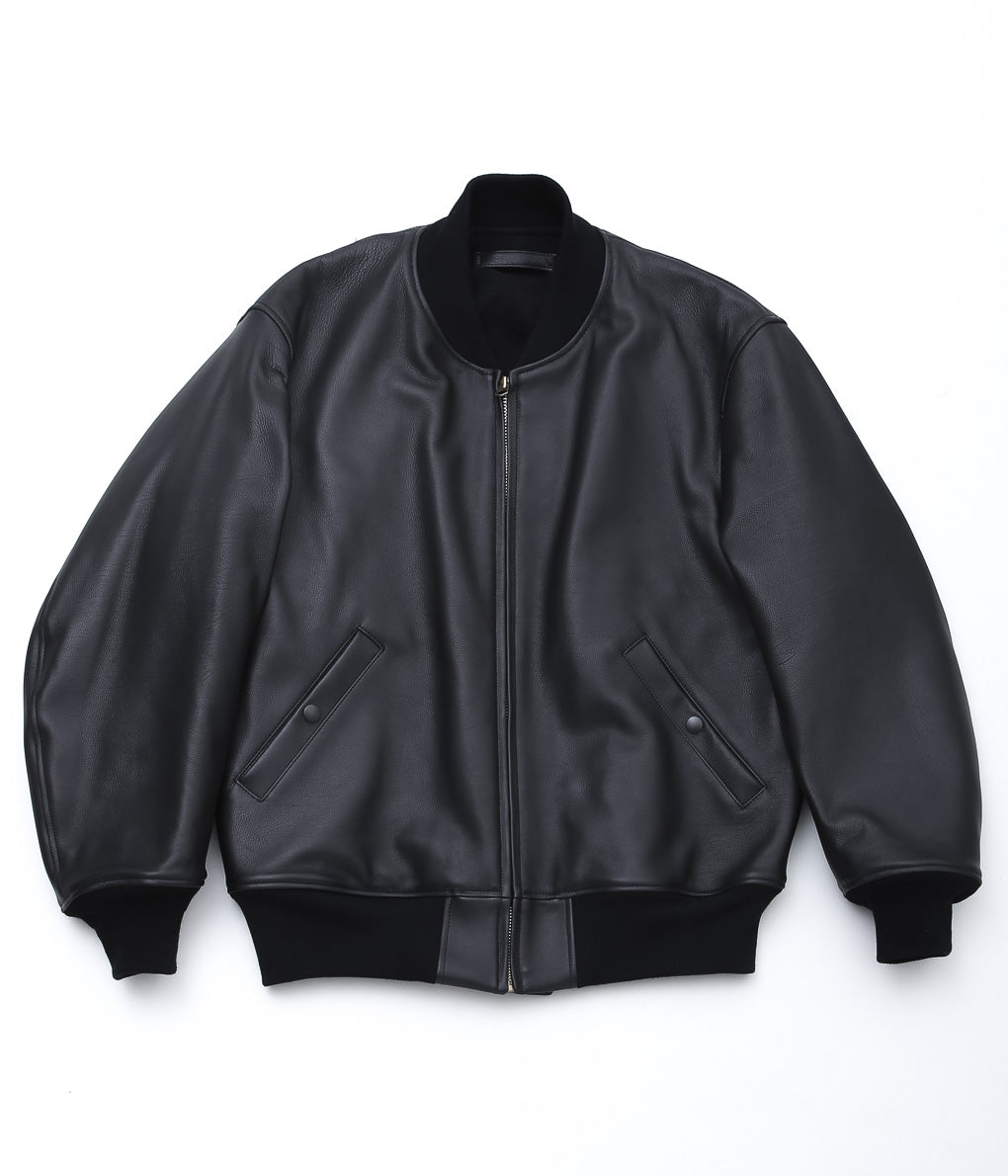 COMOLI ''Calfskin Zip Blouson'' (BLACK)