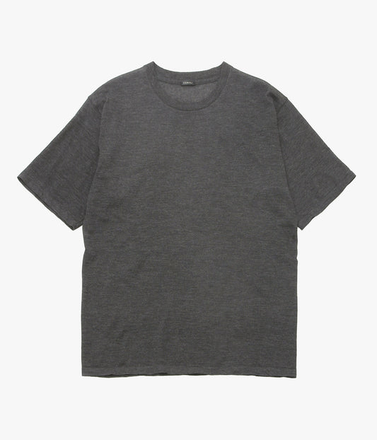 COMOLI ''カシミヤ 半袖ニット'' (CHARCOAL)