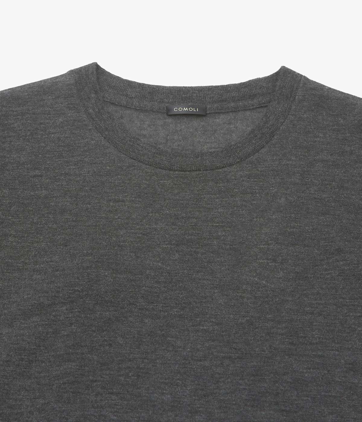 COMOLI ''カシミヤ 半袖ニット'' (CHARCOAL)