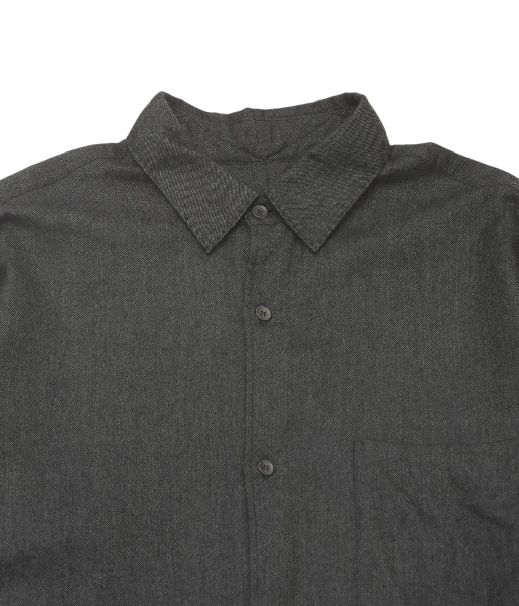 COMOLI "Cashmere Silk Shirt" (CHARCOAL)