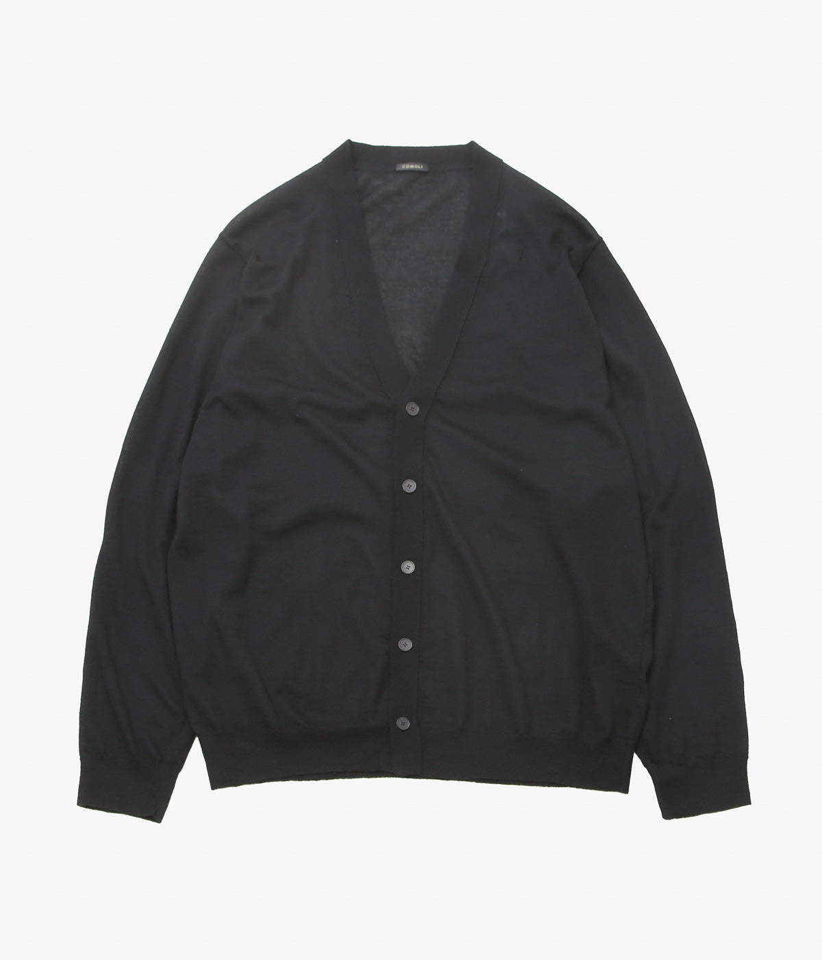COMOLI ''カシミヤ Vネックカーディガン'' (BLACK)