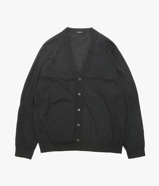 COMOLI ''カシミヤ Vネックカーディガン'' (BLACK)
