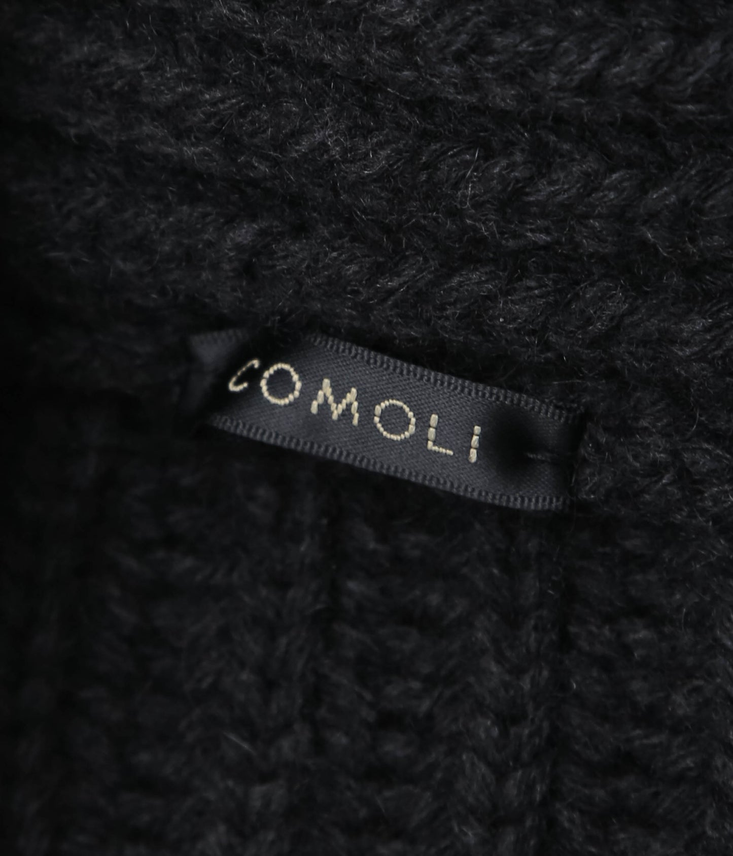 COMOLI ''カシミヤ和紙 ショールカラーニットジャケット'' (BLACK)
