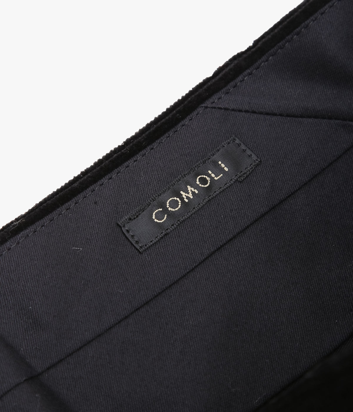 COMOLI Corduroy Piped Stem Pants (Black)