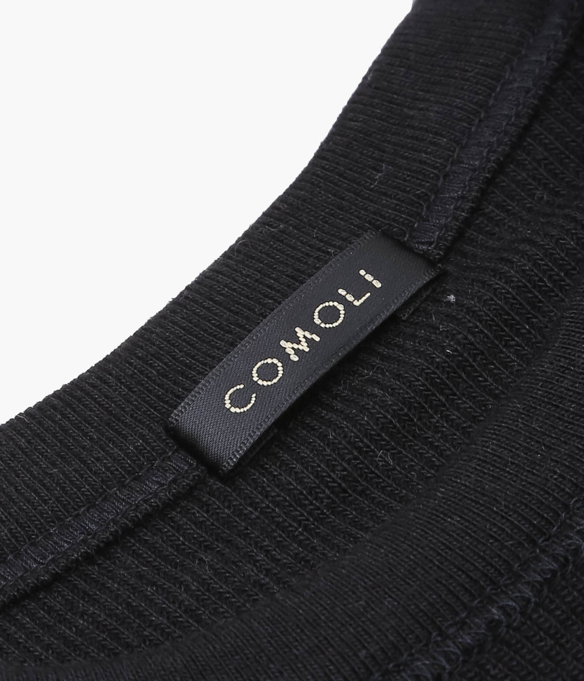 COMOLI Cotton Cashmere Long Sleeve Crew Shirt (Black)