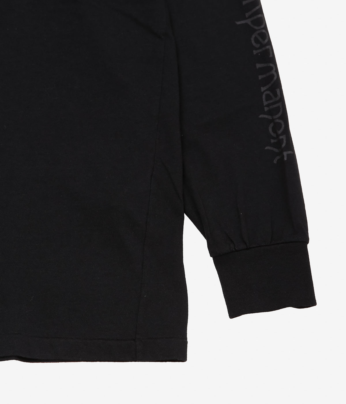 COMOLI "Cotton Cashmere Long Sleeve T-Shirt" (BLACK)