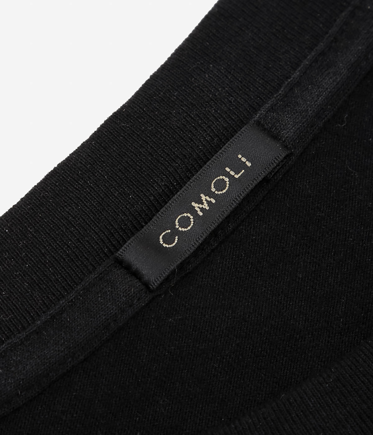 COMOLI "Cotton Cashmere Long Sleeve T-Shirt" (BLACK)