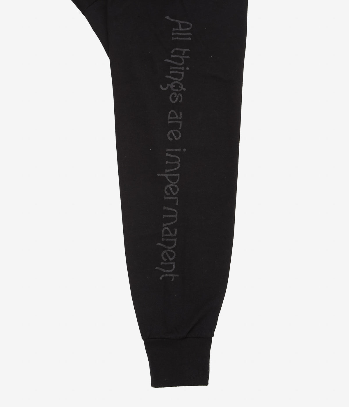 COMOLI "Cotton Cashmere Long Sleeve T-Shirt" (BLACK)