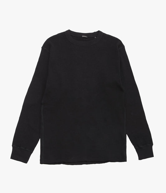 COMOLI ''コットンカシミヤ ワッフル長袖クルー'' (BLACK)
