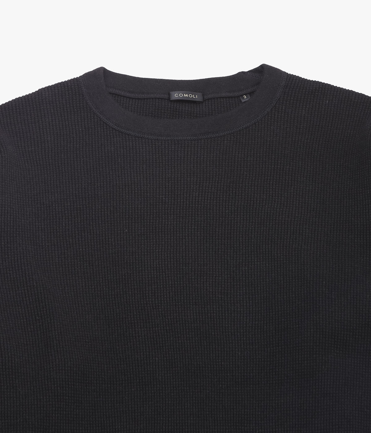 COMOLI ''コットンカシミヤ ワッフル長袖クルー'' (BLACK) – THE STORE