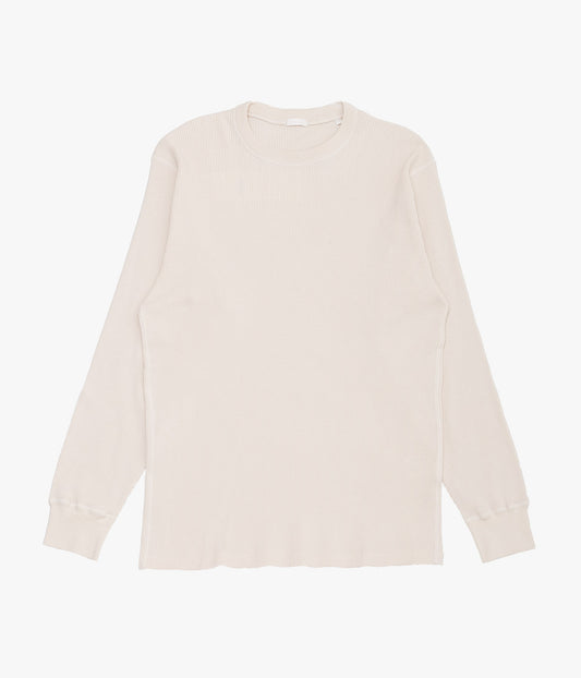 COMOLI ''コットンカシミヤ ワッフル長袖クルー'' (ECRU)