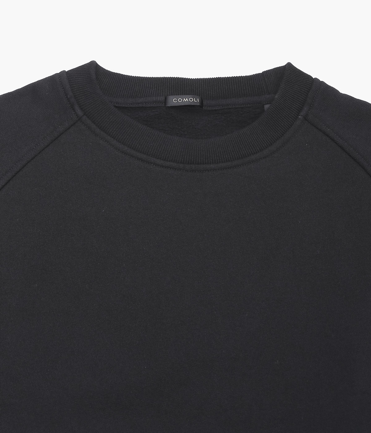 COMOLI ''코튼 뒷머리 크루 넥 ''(BLACK)